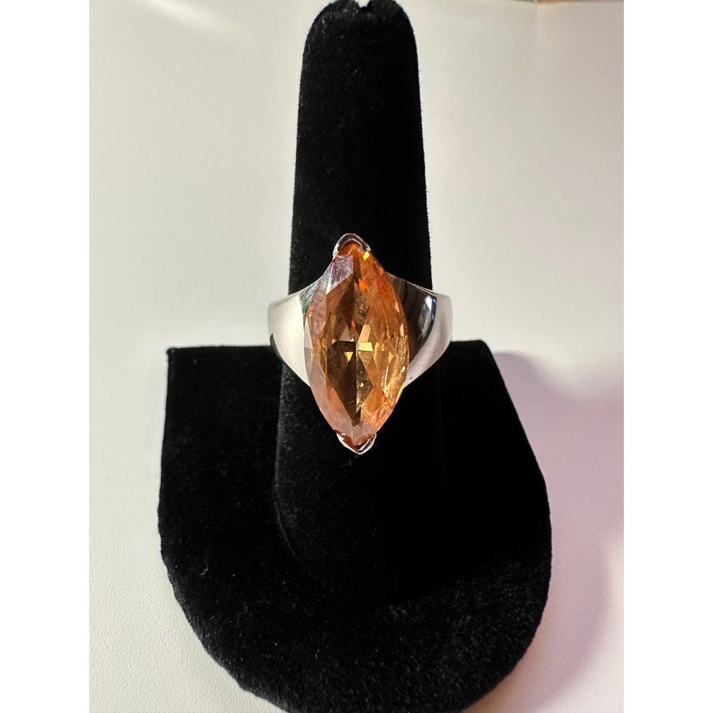 Sterling Silver 925 ring, featuring Citrine Stone Size 8.25 7.8g Weight #606